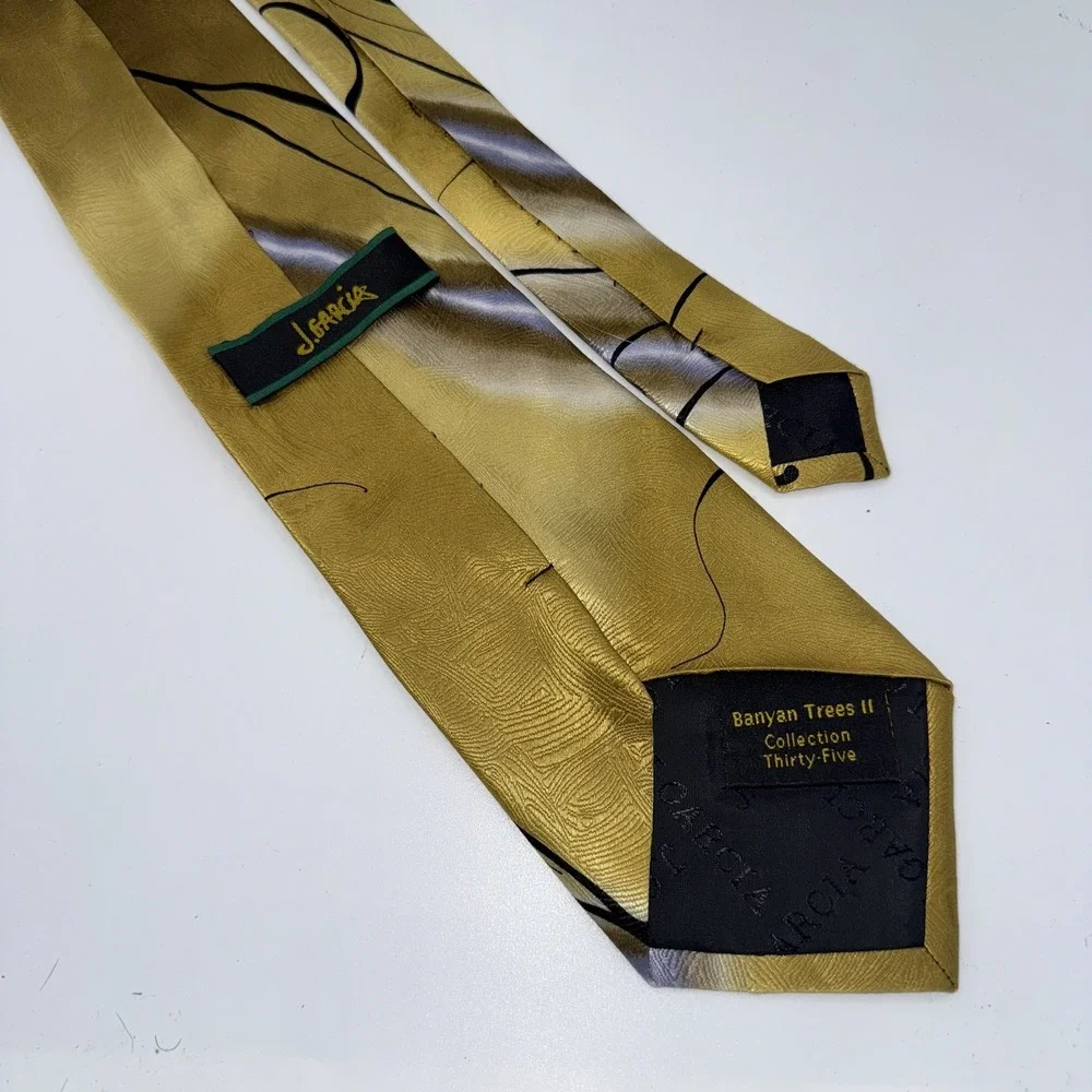 J Garcia Tie Mens Banyan Trees II Collection Thirty-Five Swirl Abstract Silk - Picture 4 of 6